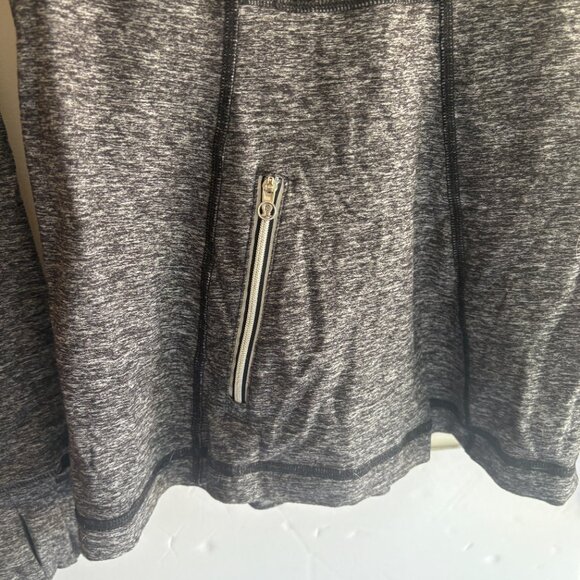Lululemon Athletica Women's Run Your Heart Out Ruffle QuarterZip Black Gray 4 - Picture 12 of 13
